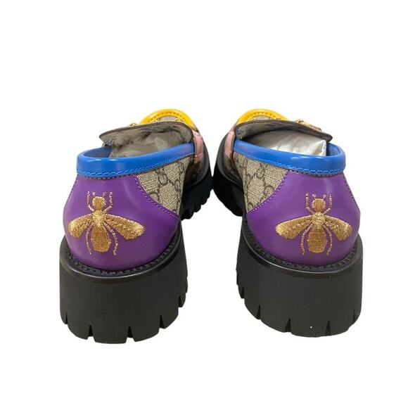 Gucci GG Lug Sole Horsebit Loafer Harald Logo Multicolor Color Block 8 - Picture 5 of 7